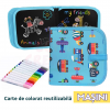 Carte de desenat REFOLOSIBILĂ + 12 carioci- MAȘINUȚE